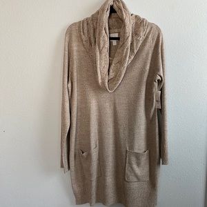 New York & Co beige long sweater dress - L